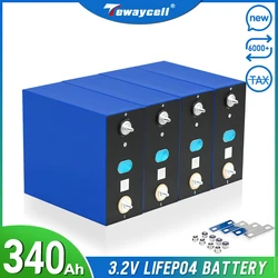 Tewaycell 3.2V 340AH Lifepo4 Battery Grade A Cells 12V 24V 48V Rechargeable Battery Pack for Solar EU US Tax Free With Busbars