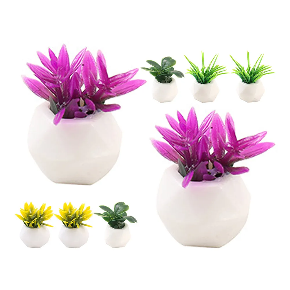 

8Pcs Miniature Bonsai Greenery Ornament Resin Artificial Plants Mini House Decoration Desktop Garden Landscaping Accessories