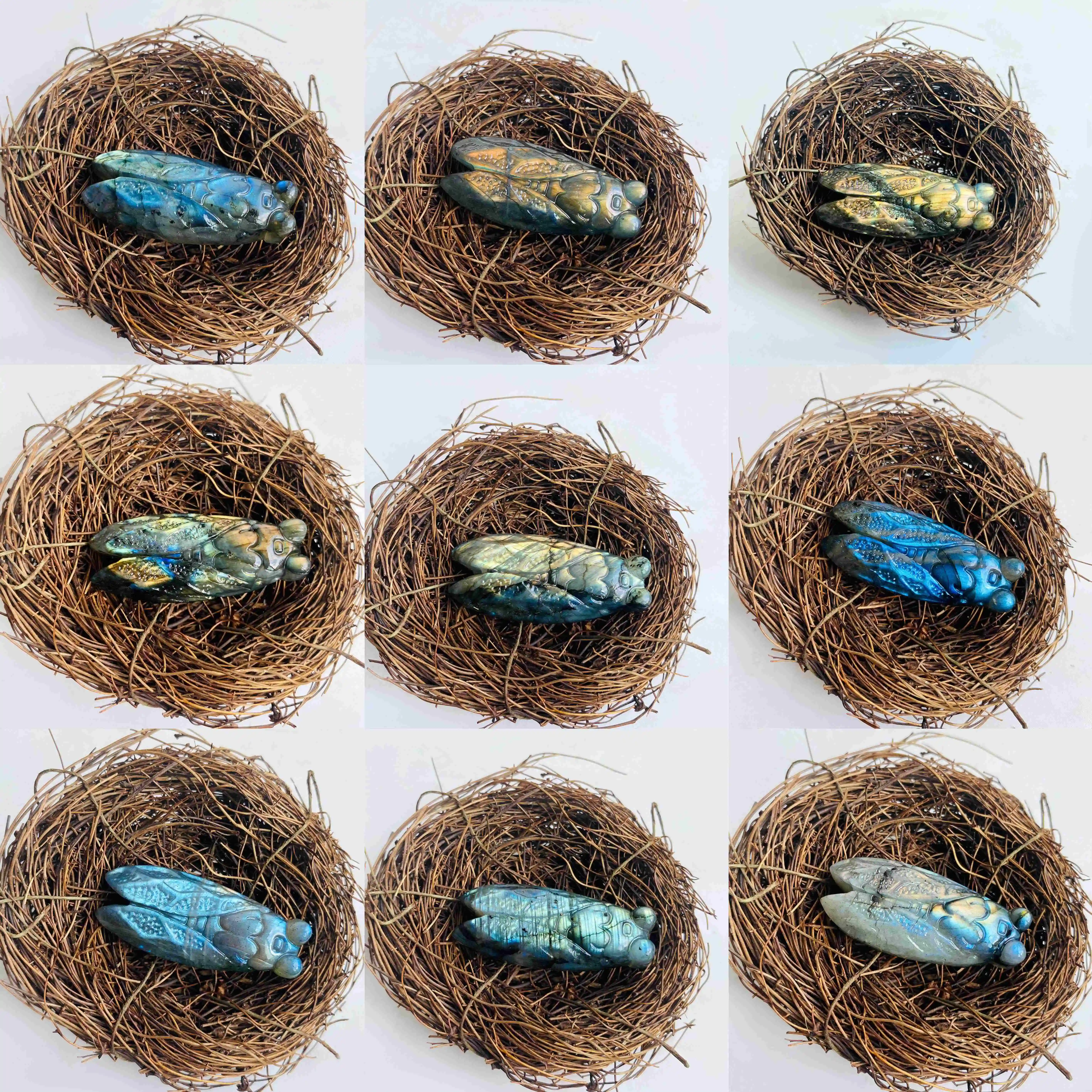 A Labrador Cicada Sculpture, A Charming Gemstone Animal Figurine, Uniquely Decorated, with A Cute Style Suitable for Home Décor