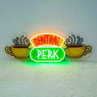 Central Perk Neon Sign UV Painted LED Neon Light sign Gift for Friends Fan USB Dimmable for Coffee Bar Bedroom Home Store Decor