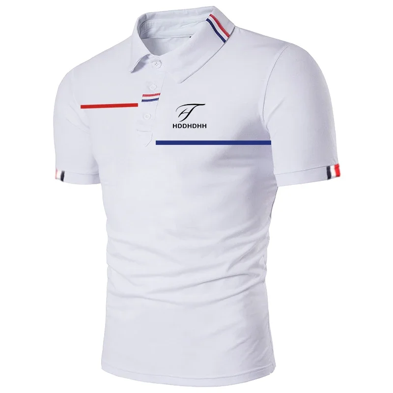 Men's new short sleeved polo shirt with a collar, fashionable and casual