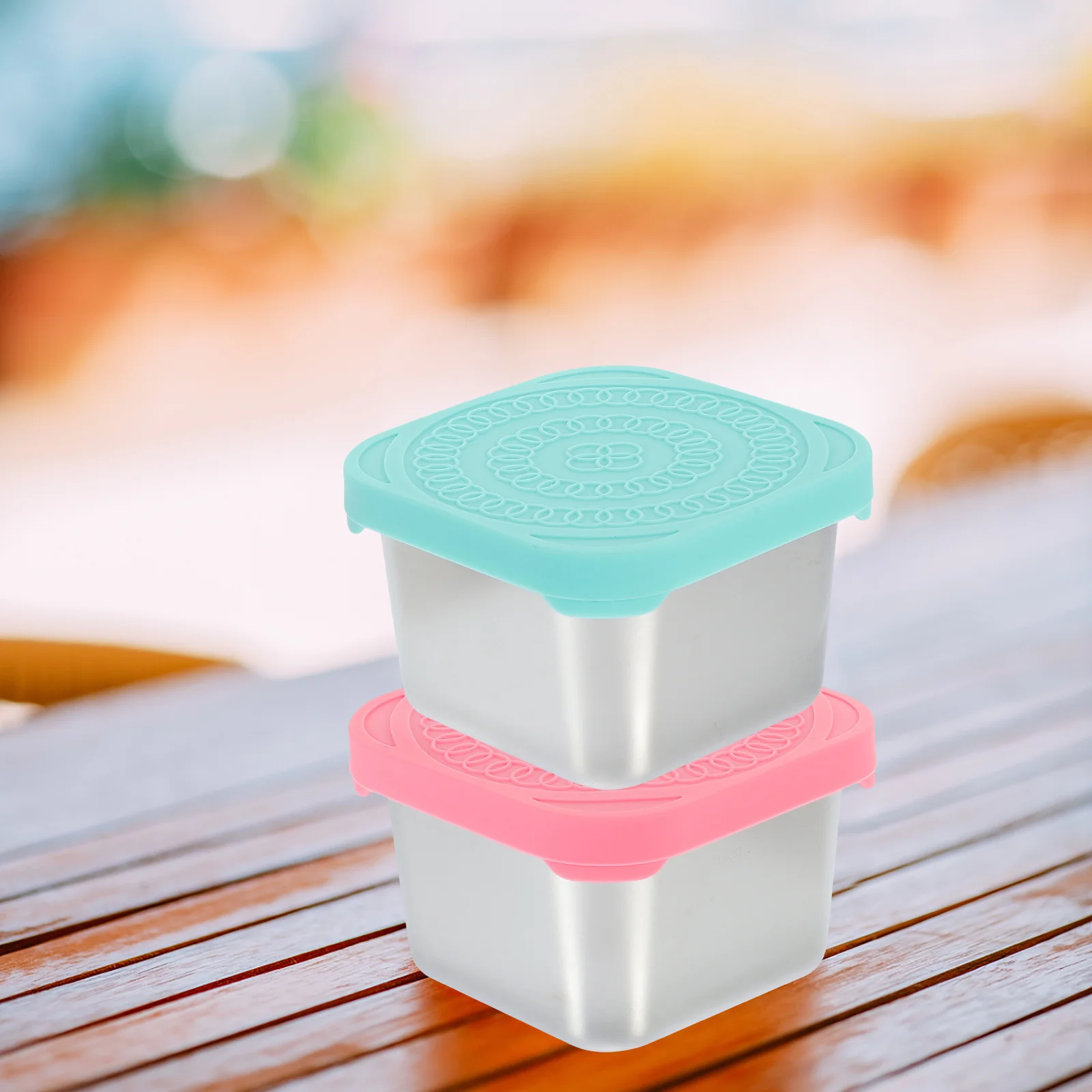 

2Pcs Stainless Steel Snack Containers with Lids Reusable Sauce Cups for Salad Dressing Condiment Storage Dishwasher Freezer Safe