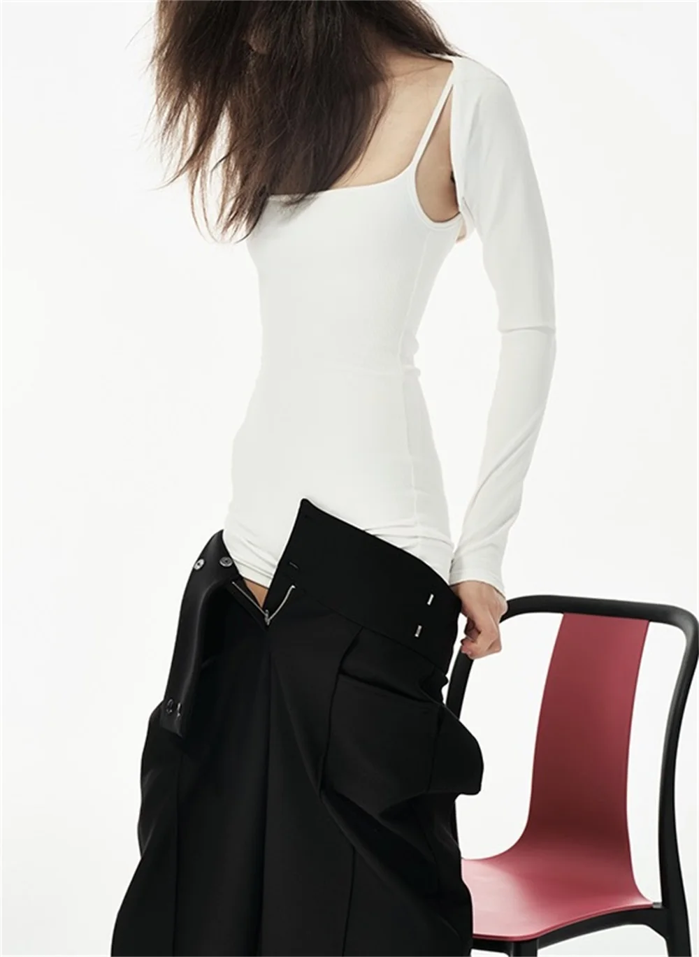 

Цельный комбинезон из эластичной мягкой клетчатой ткани, комплект из двух предметов, плечевой ремень, можно раздевать, зимний женский костюм Faion