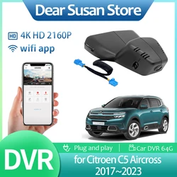 4K Car Video DVR for Citroen C5 Aircross 2017~2023 2018 Driving Recorder Front Dash Monitor Camera Night Vision HD Accessories