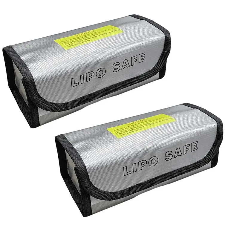 

A99E-2Pcs Lipo Battery Bag, Fireproof Safety Protection Battery Bag Explosion-Proof Functional Storage Guard Safe Pouch