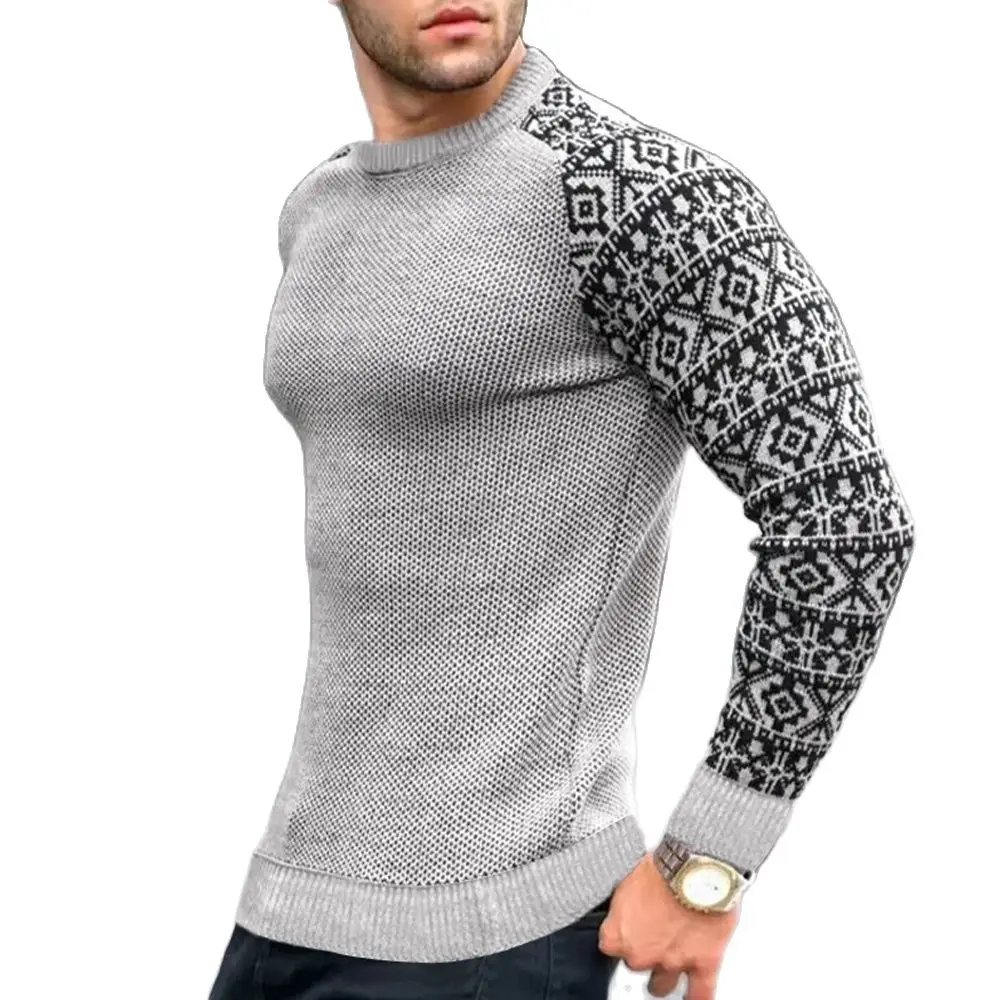 2022 New Knitting Top Knitwear Mens Fashion 3D Print T Shirt Masculinas Round Neck Casual Pullovers Men Patchwork Tees Clothing