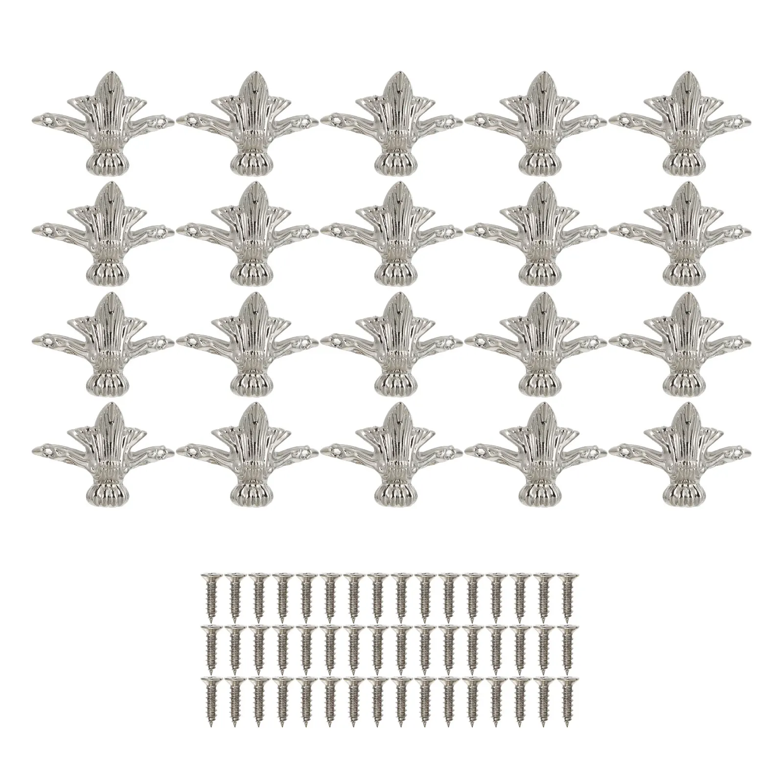 

20 Pcs Zinc Alloy Box Legs Supports for Wooden Furniture Decorative Feet Retro Style Corner Protectors Case Leg