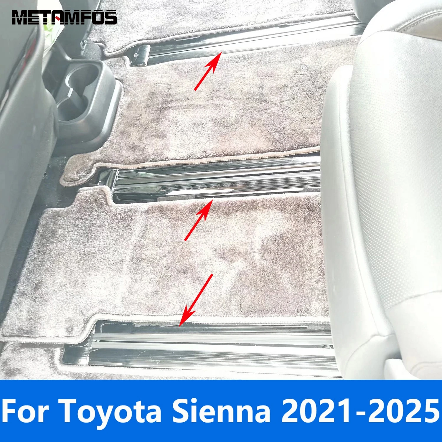 

Аксессуары для Toyota Sienna 2021 2022 2023 2024, направляющая из нержавеющей стали на заднее сиденье, направляющая, рама, накладка, Стайлинг автомобиля