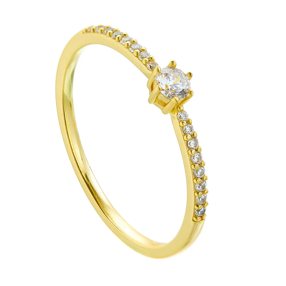 

Classic Six-Claw Zircon S925 Ring - Small Diamond Stackable, Basic Luxury Premium Women's Band