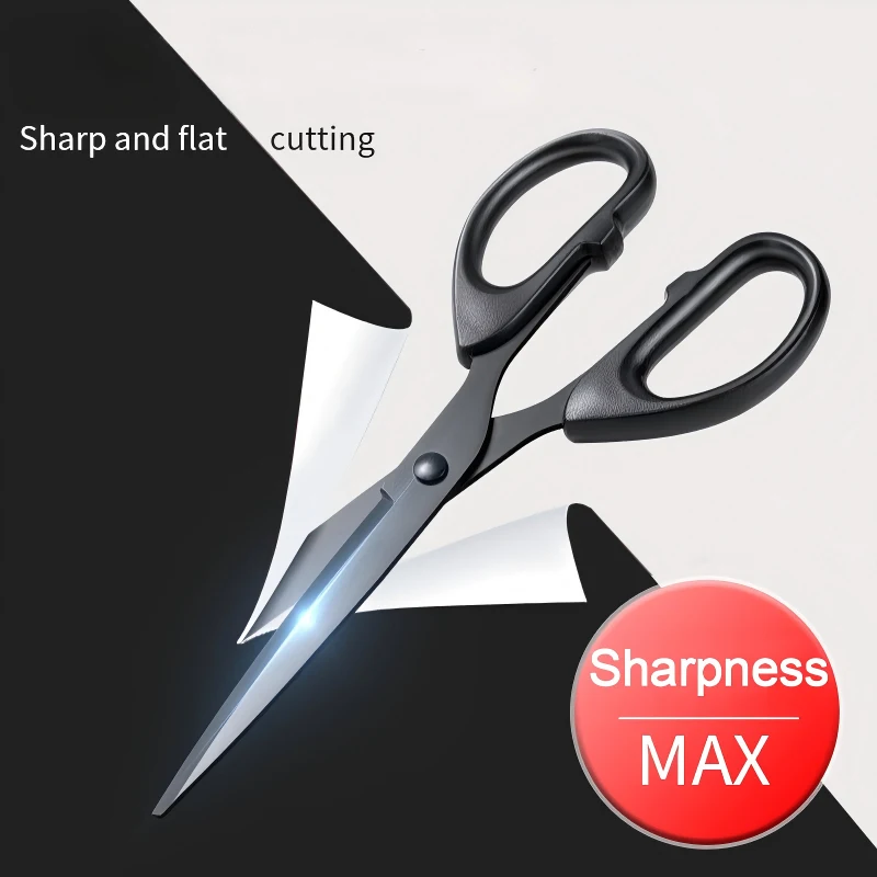 Stainless Steel Black Blade Scissors Black Oxide Coating High Temp Quenching Polished Edge Anti-rust Sharp Craft Office Shears