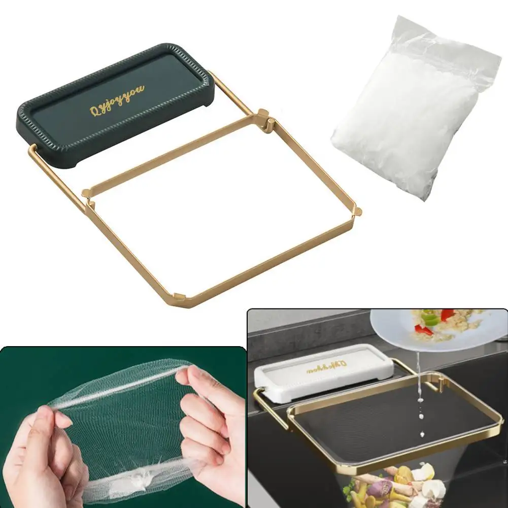 

Kitchen Sink Filter Rack Foldable Sink Strainer Mesh Bag Stand Waste Garbage Net Shelf Disposable Garbage Mesh Bag For Kitchen