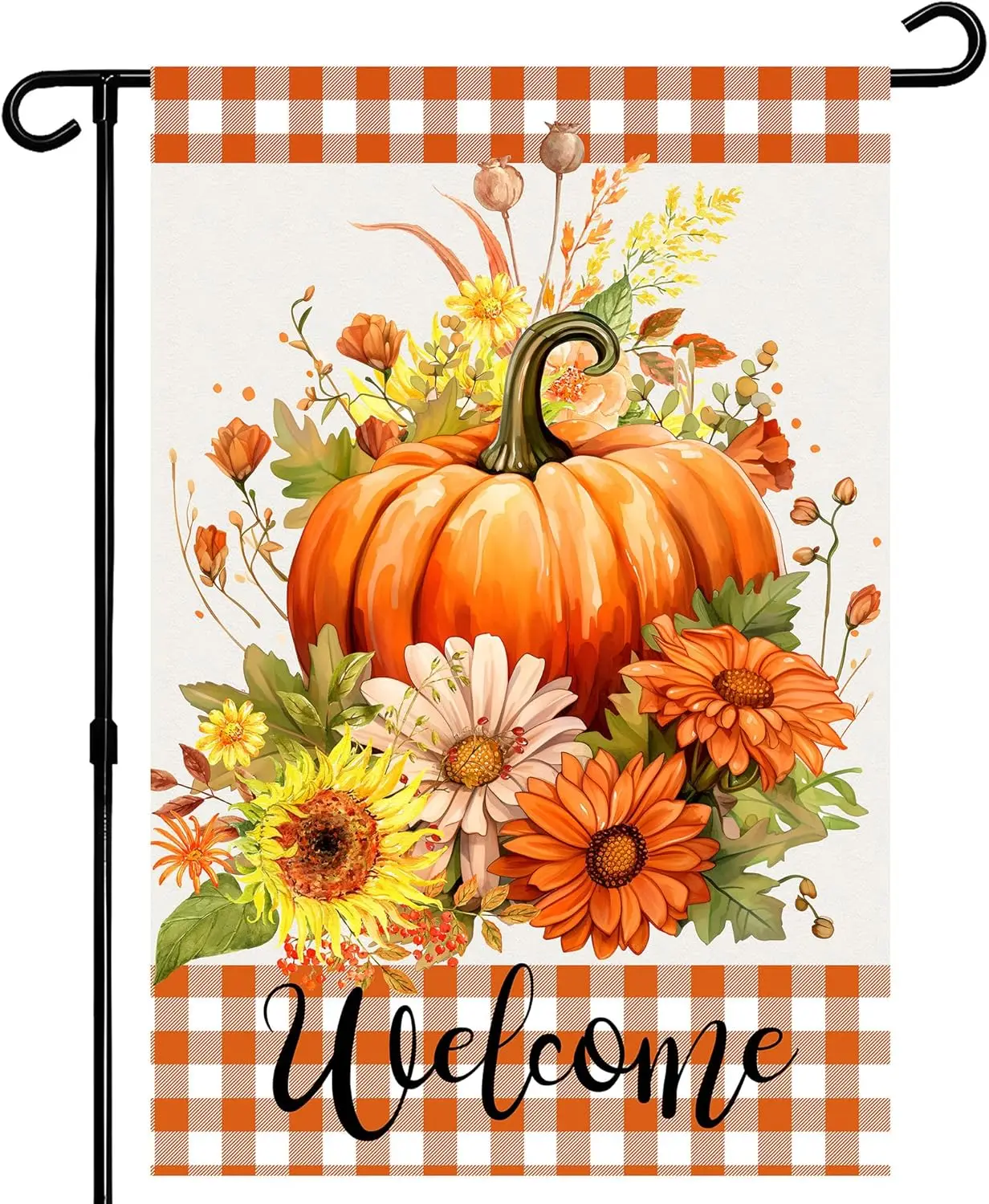 Pumpkin Fall Garden Flag 12x18Inch Double Sided Outside, Welcome Home Autumn Yard Outdoor Flag(FallPumpkin,12x18inch) UUL EEZ