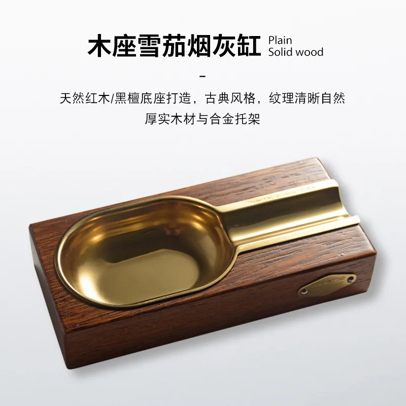 

HYS exquisite light luxury cigar ashtray large diameter smoke groove ashtray ash tray cigar special ashtray alloy