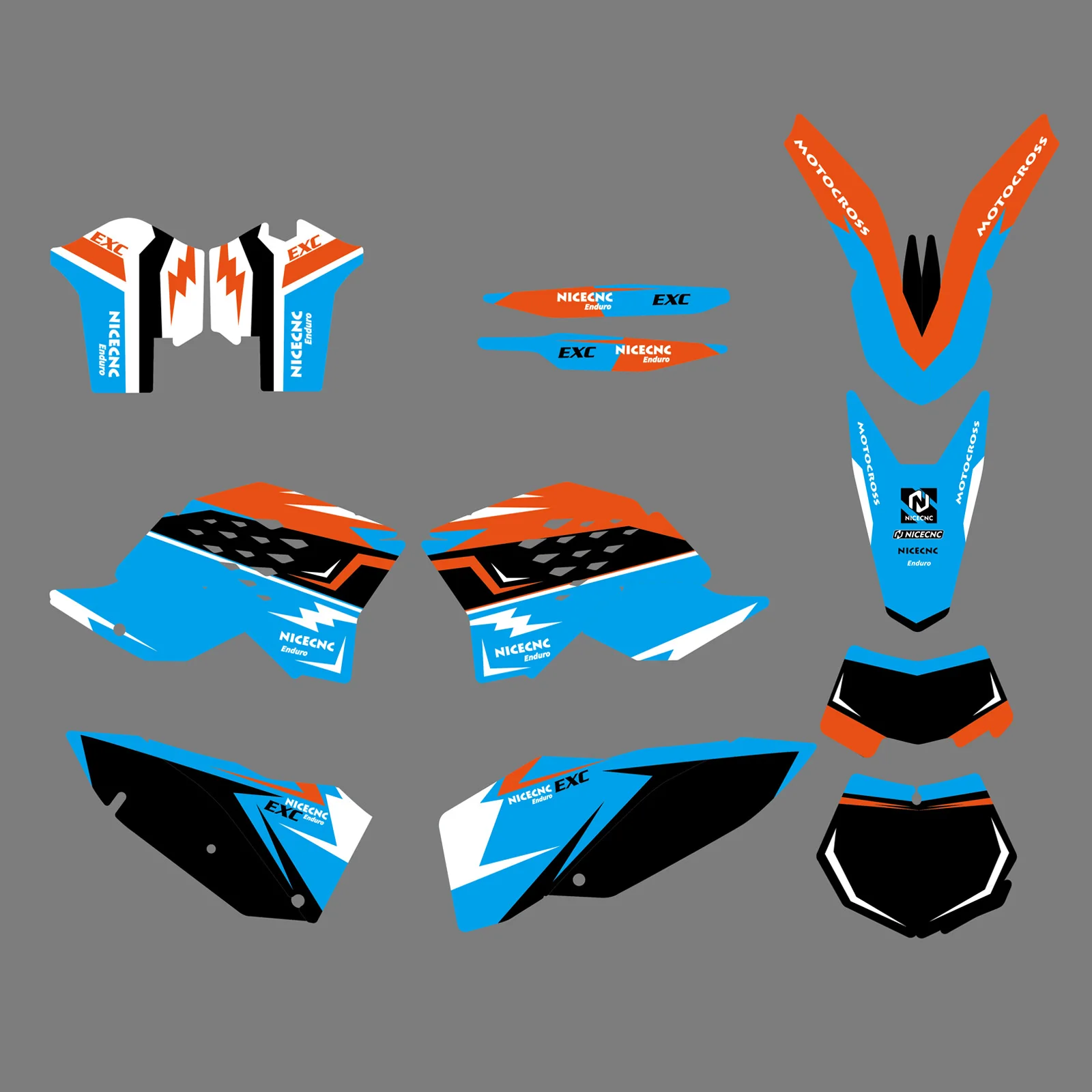 

NICECNC For KTM EXC 300 EXC250 EXC 125 250 300 350 400 450 500 530 2008-2011 2010 2009 Motocross Graphics Backgrouds Sticker Kit