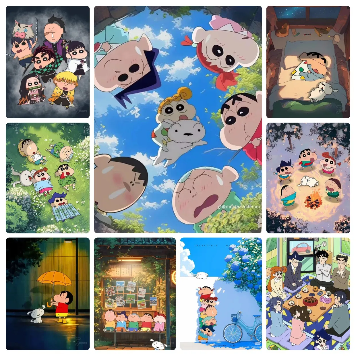 Various Sizes DIY Crayons Shin Hobby Anime Jigsaw Puzzles Educational Games Colorful Puzzles Gifts Home Decor