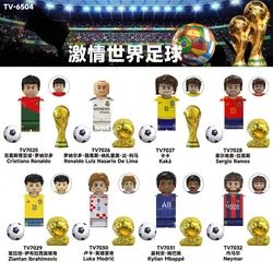 New TV6502 TV6501 Football Star Building Block Accessories Brick Christmas Gift ABS Plastic Action Doll Children's Model Toy