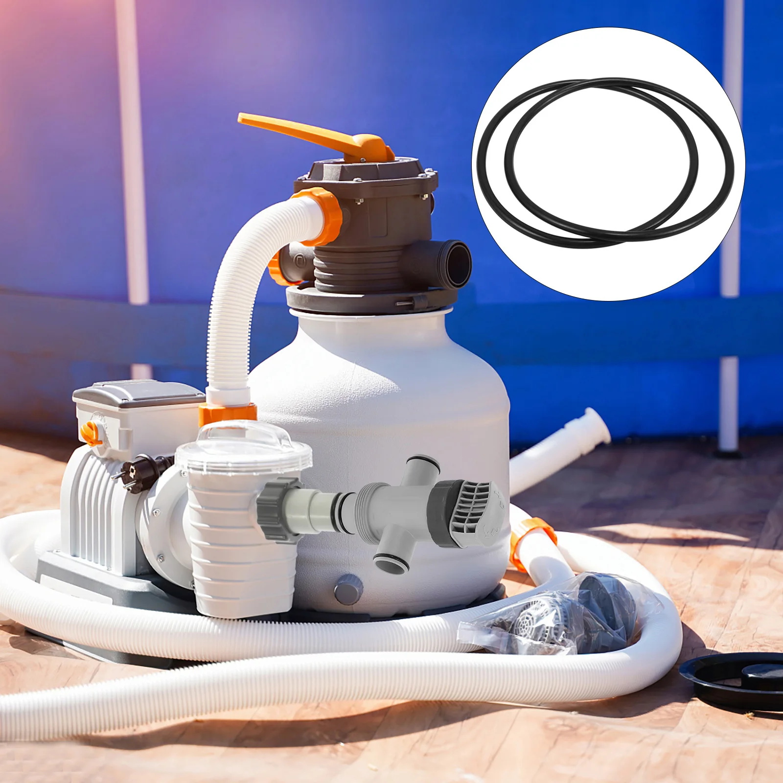 

2Pcs Pool Filter Pump Cover O-Ring Premium Rubber Sealing Gasket Tight Fit No Leakage Long-Lasting Pool Equipment Supplies