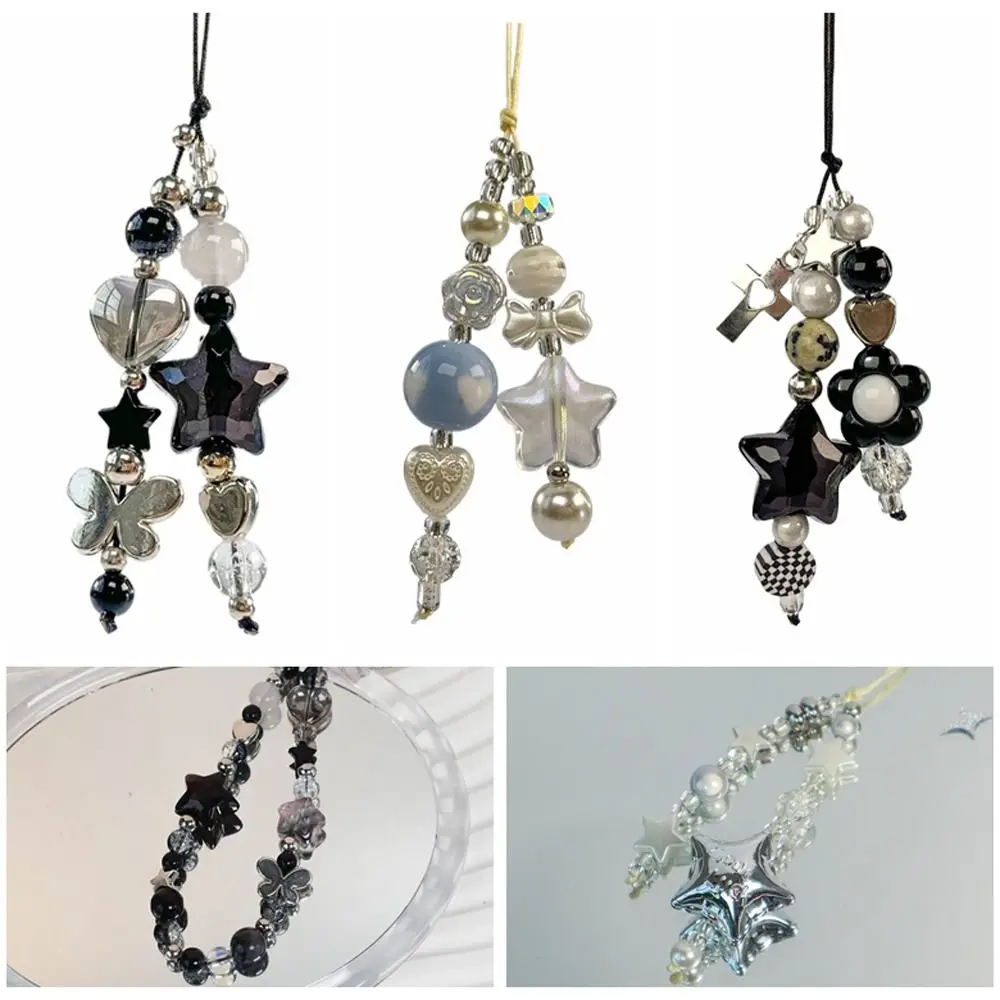 

Готический стиль Y2K ремешок для телефона Звездное сердце анти-потеря ремешок для мобильного телефона бабочка из бисера цепочка для мобильного телефона брелок для ключей