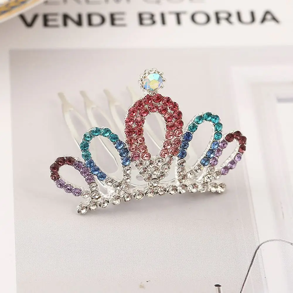 Urocza urocza korona ze stopu Rhinestone Tiara nakrycie głowy dla dziewczynki spinka do włosów dla dzieci grzebień do włosów dla dzieci akcesoria do włosów spinka do włosów dla dzieci