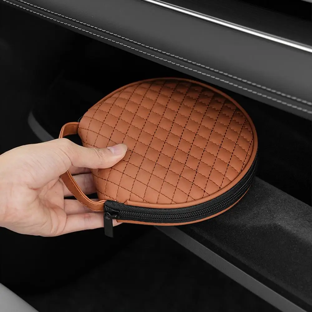 Portable 20Capacity CD/DVD Bag PU leather Carrying Storage Bag for CD Disc Dustproof Protective Storage for Car Home Office