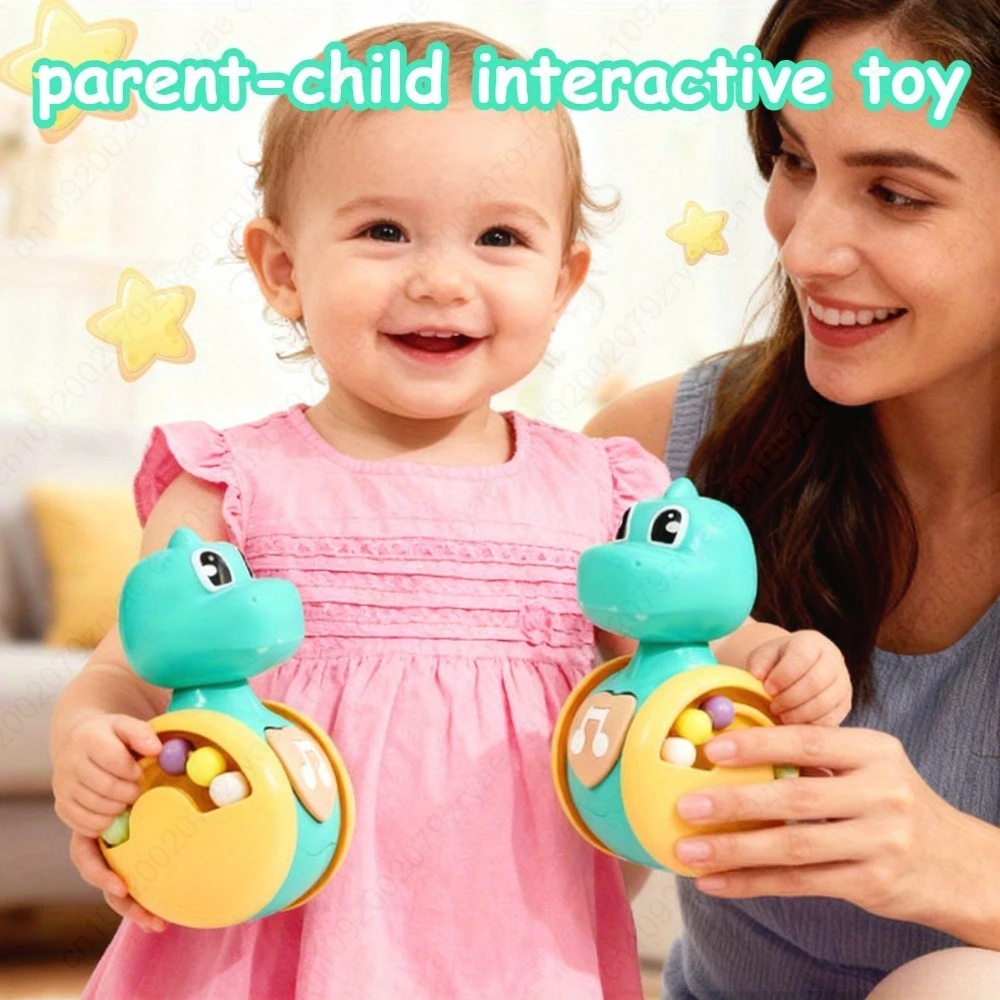 Tumbler Früherziehungsspielzeug für Kinder, beruhigende und kochende Babys, Cartoon-Modellierung, niedliche kleine Dinosaurier