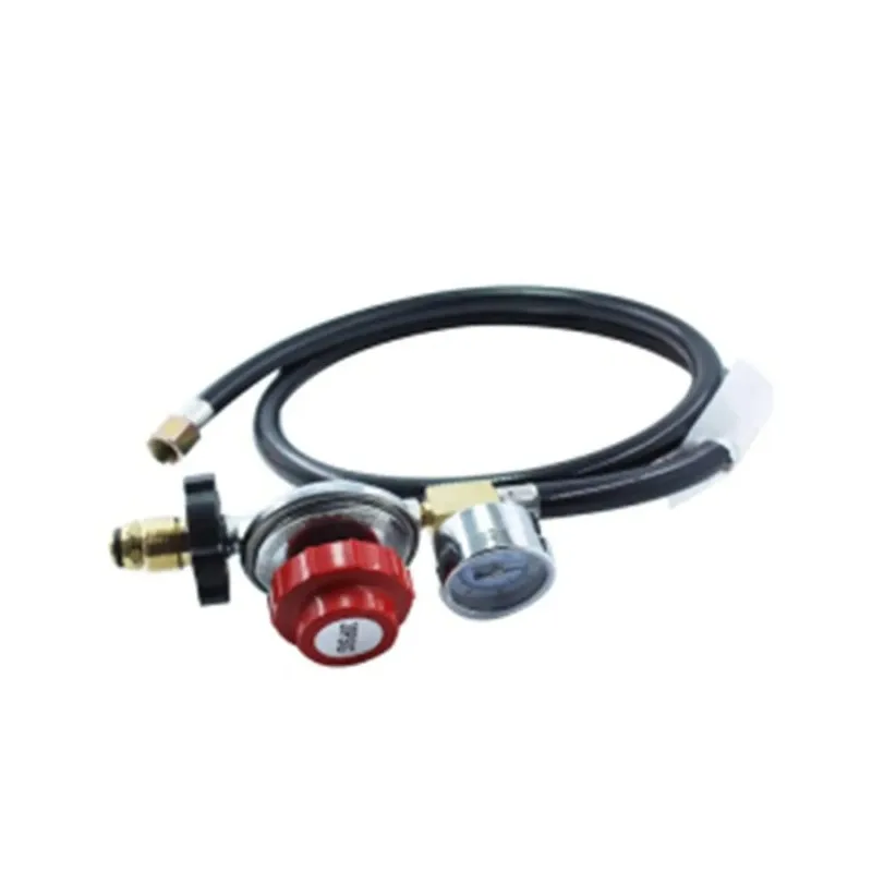 Everbright Store POL1 Propane High Pressure 0~ 30 PSI Adjustable High Pressure Reducing Valve Tube with Meter