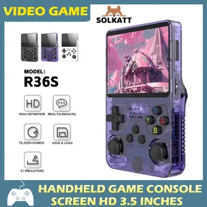Sistem Konsol Permainan Video Genggam Retro R36S Baru Pemutar Video Saku Portabel Layar IPS 3,5 Inci 128GB 20000 + Hadiah Game Anak Laki-laki 8 kotak korek api kustom penjualan terbaik - №
