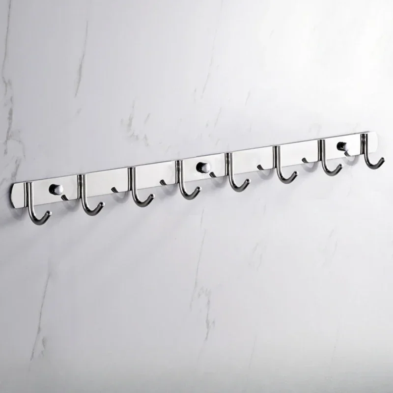 Stainless Steel Toilet Clothes Hook Kitchen Supplies Rack Non Punching Adhesive Rack Robe Hooks