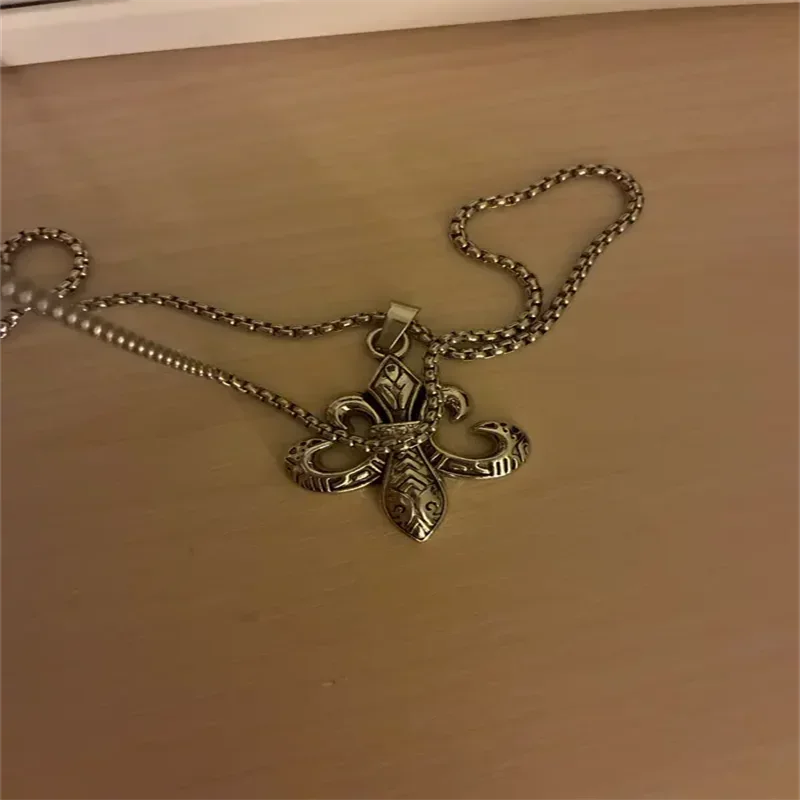 Vintage Cross Pendant Necklace Unisex Versatile Simple Long Sweater Chain Hip Hop Accessory image 6
