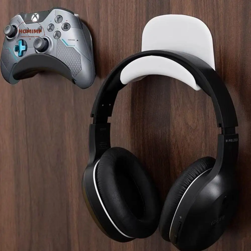 

Head-mounted Headphone Headphone Bracket Storage Hook Earphone Controller Headphone Stand Punch-free Hanger Headset Holder