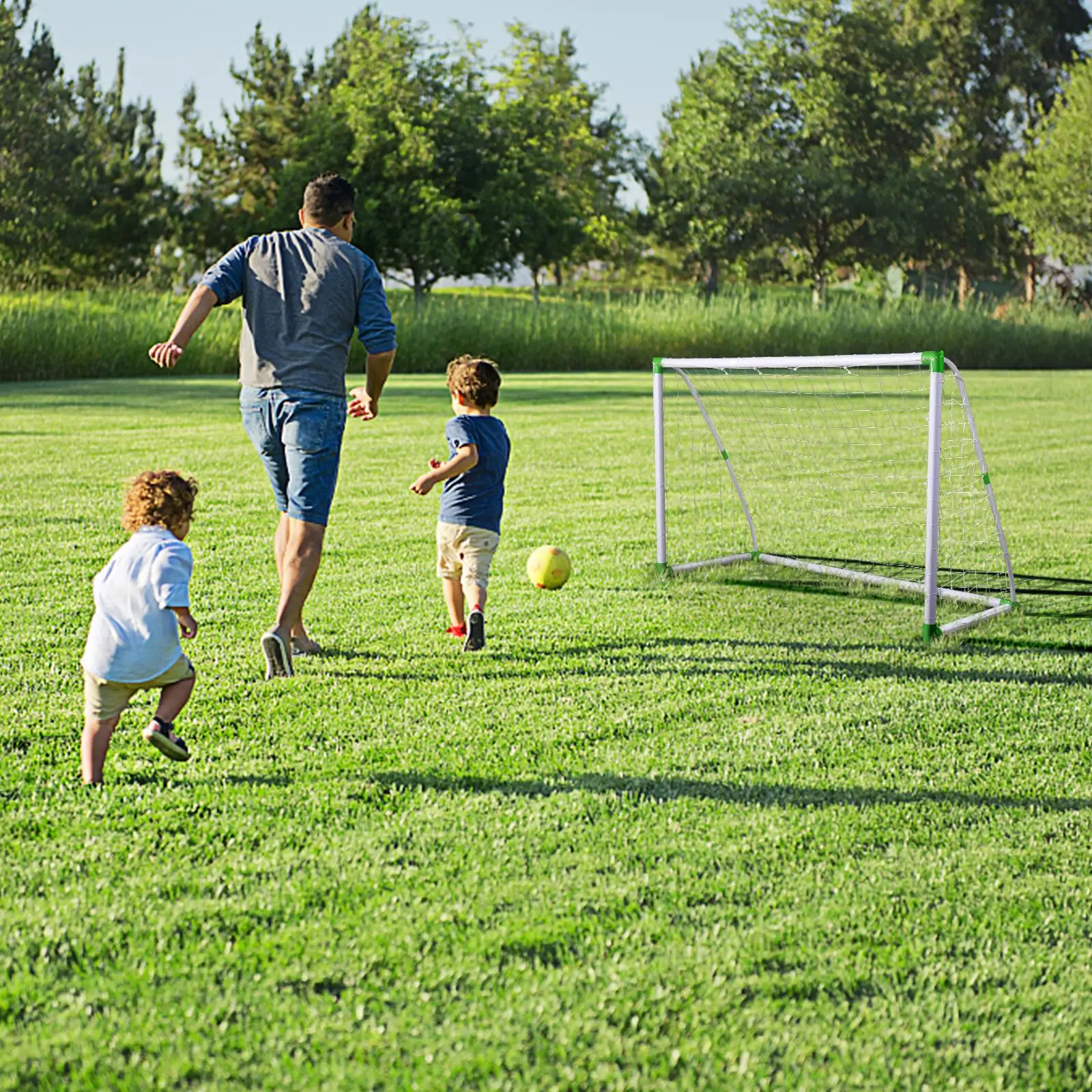 6x4 ft Soccer Goal Training Set with Net, Buckles & Ground Nails - Ideal for Football Practice