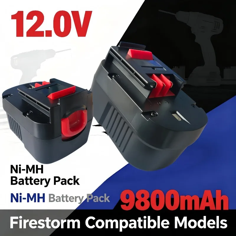 High Capacity 9800mAh 12V Ni-MH Battery for Firestorm Tools, Fit BDG1200K BDG14SF-2 BD18PSK