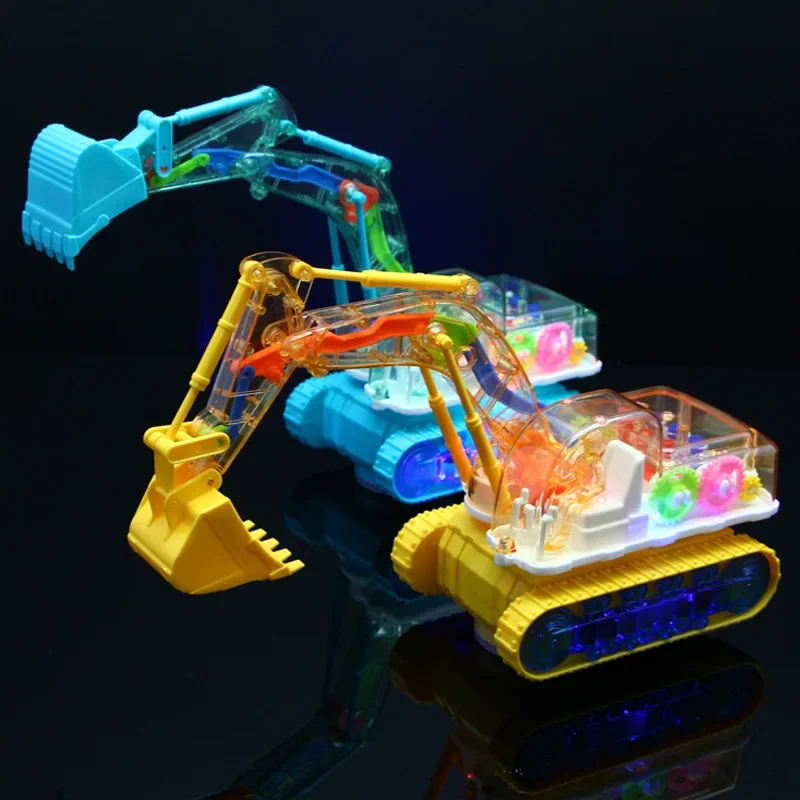 Children's Electric Excavator Toy Boy Light Music Sound and Light Universal Engineering Vehicle Sound Running Light Toy Gift