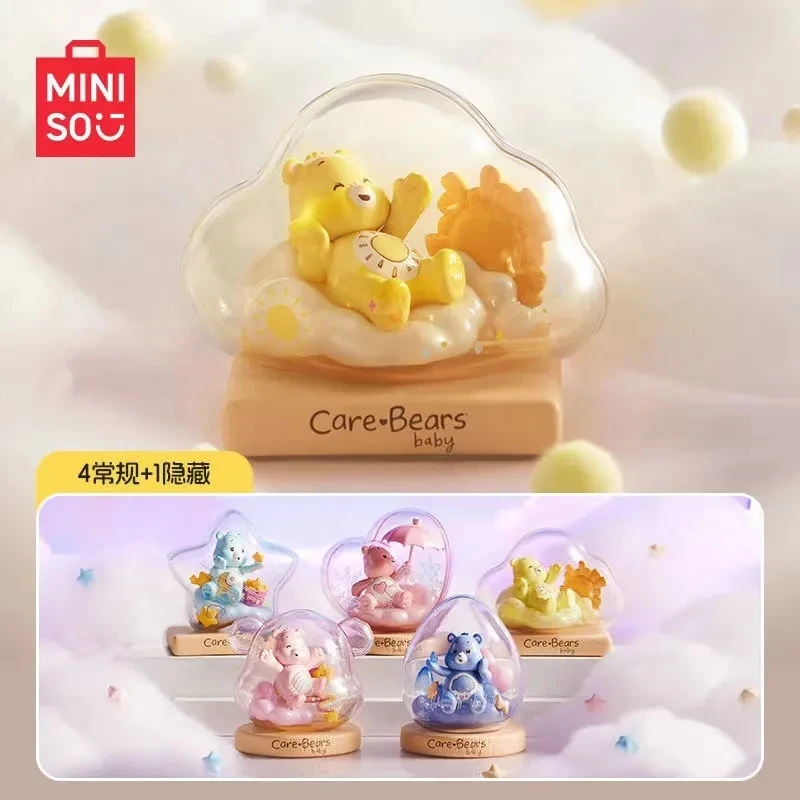 Miniso Blind Box Care Bears Weather Forecast Series Blind Anime Peripheral Figures Cartoon Decorative Tabletop Ornaments Gifts