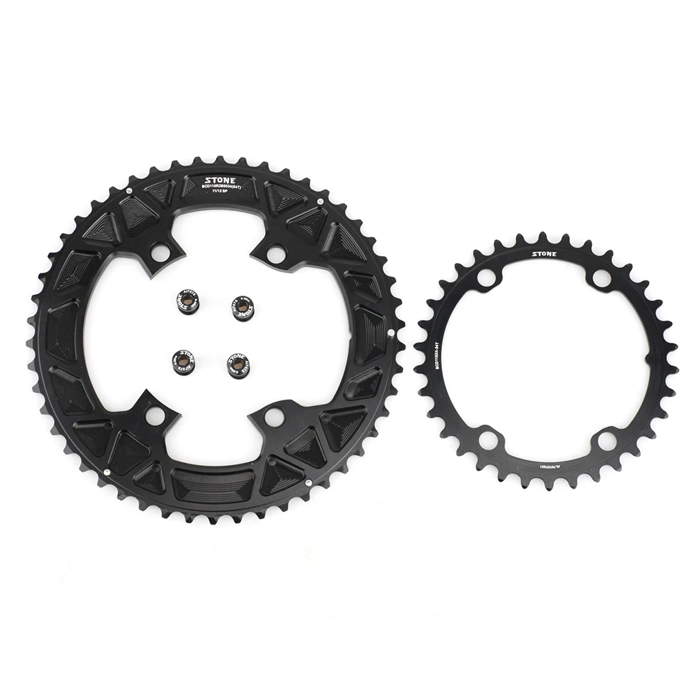 STONE Double Chainring BCD 110mm 4 Bolts for 105 R7100 Ultegra R8100 R9200 Dura Ace Road Bike Chainwheel Chain Ring