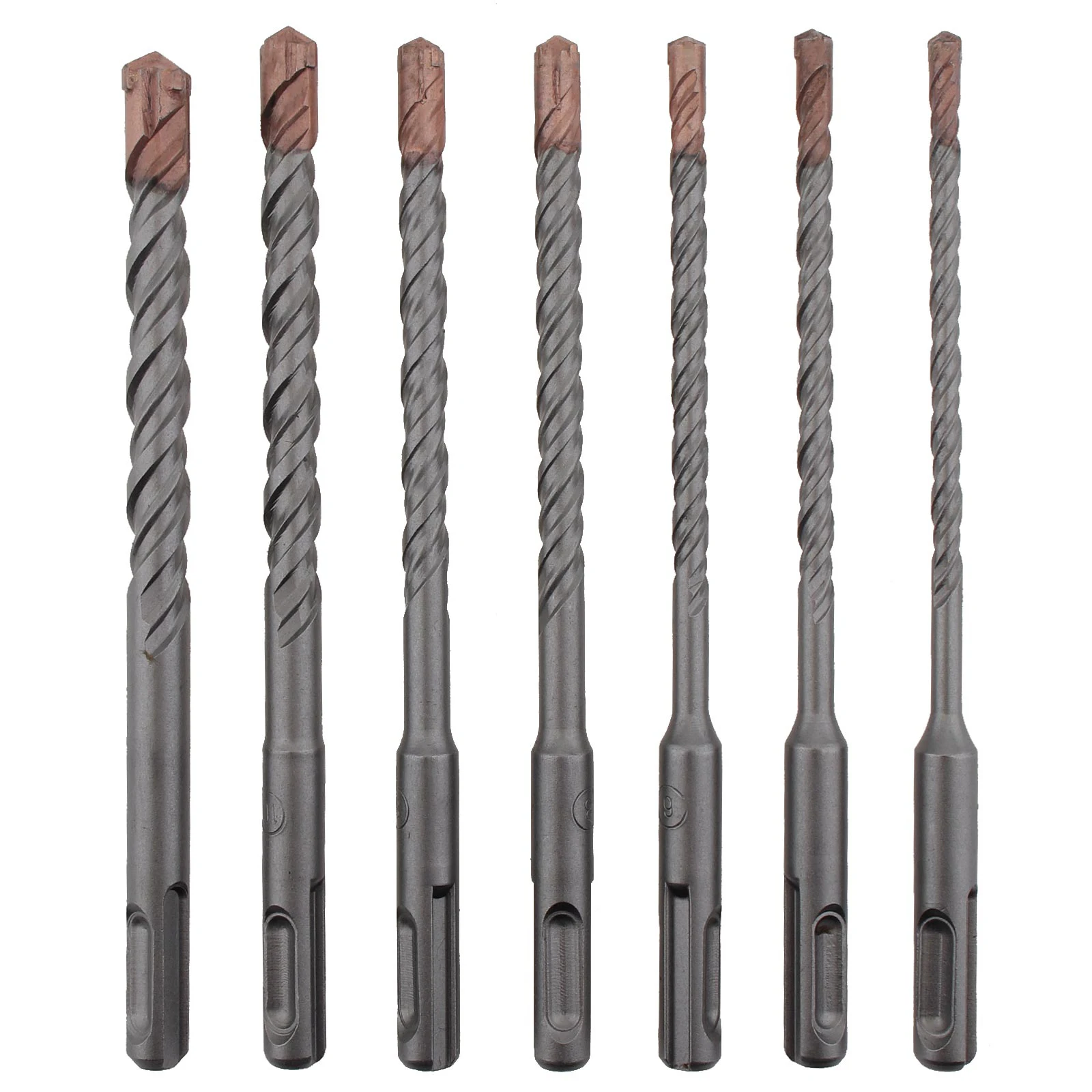 7pcs SDS- Plus Rotary Hammer Drill Bit Set for Concrete / Block / Brick, Circular Handle Cross Drill