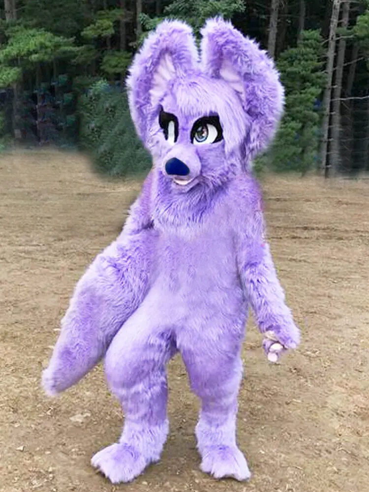 Husky Dog Fox Medium Long Fur Mascot Costume Walking Halloween Christmas Large-scale Activity Suit Role Play