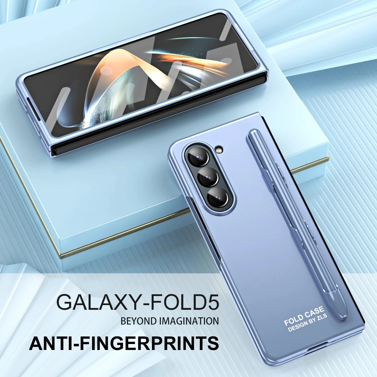 

360 Full-Bod Plating Hinge Case For Samsung Galaxy Z Fold 5 with Pen Holder Shockproof Armor Protector Cover Z Fold 4 3 Coque