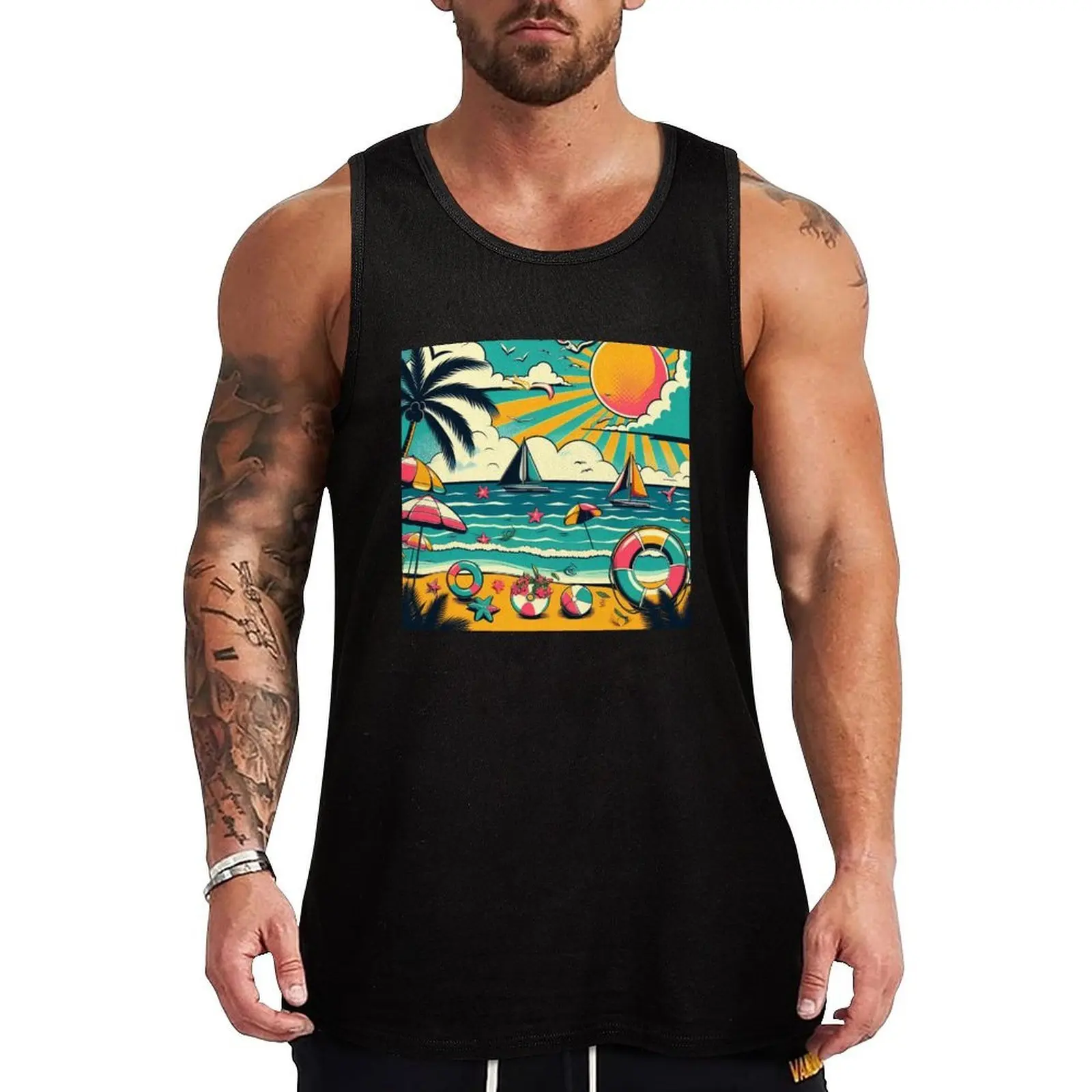 Beach4 Tank Top Gym Tank Top Quick Dry Sleeveless Fitness Shirt
