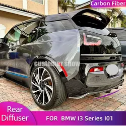 Carbon Fiber Rear Bumper Diffuser Lip Spoiler for BMW I3 Series I01 4-Door 2018-2020 Car Rear Diffuser Lip Apron Guard Body Kit