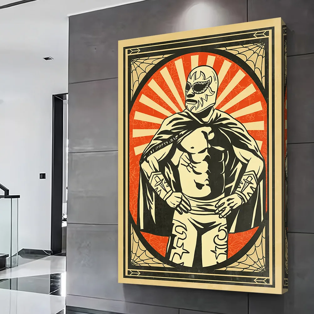 Lucha Libre Wrestler Art Poster Customizable Printed Canvas Painting for Pictures Wall Art Decoration Living Room Wand Deko Arts