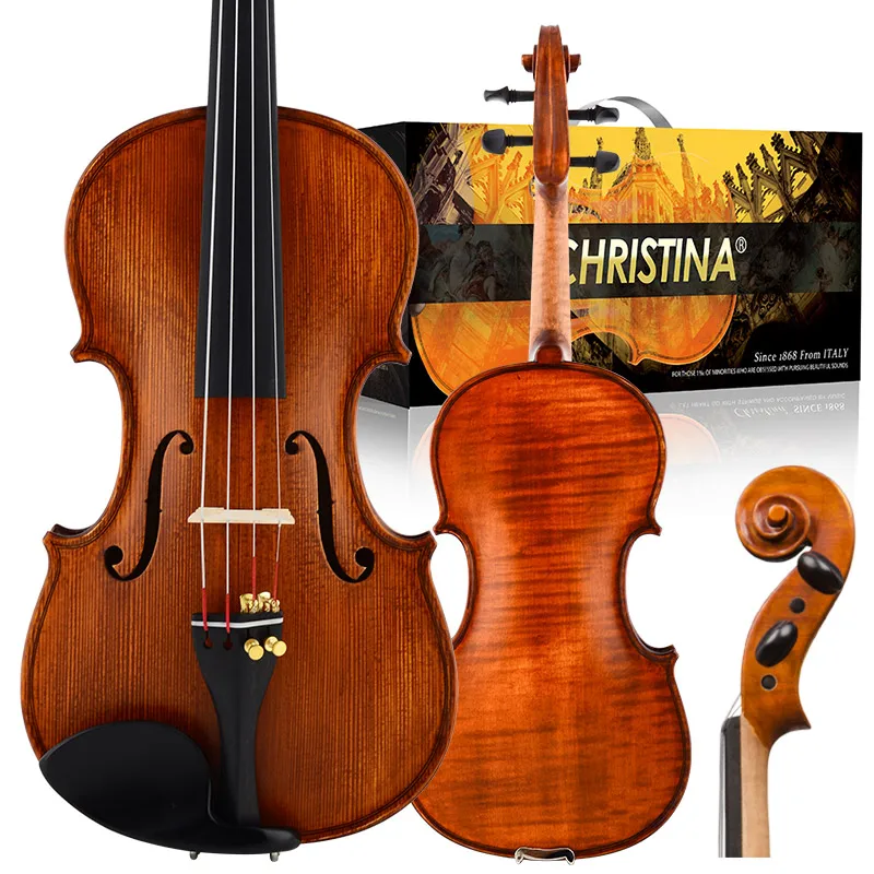 CHRISTINA Professional Violin European Workshop Finished EU2000D One-piece Maple Back Spruce Classic Oil-based Varnish 4/4 Size