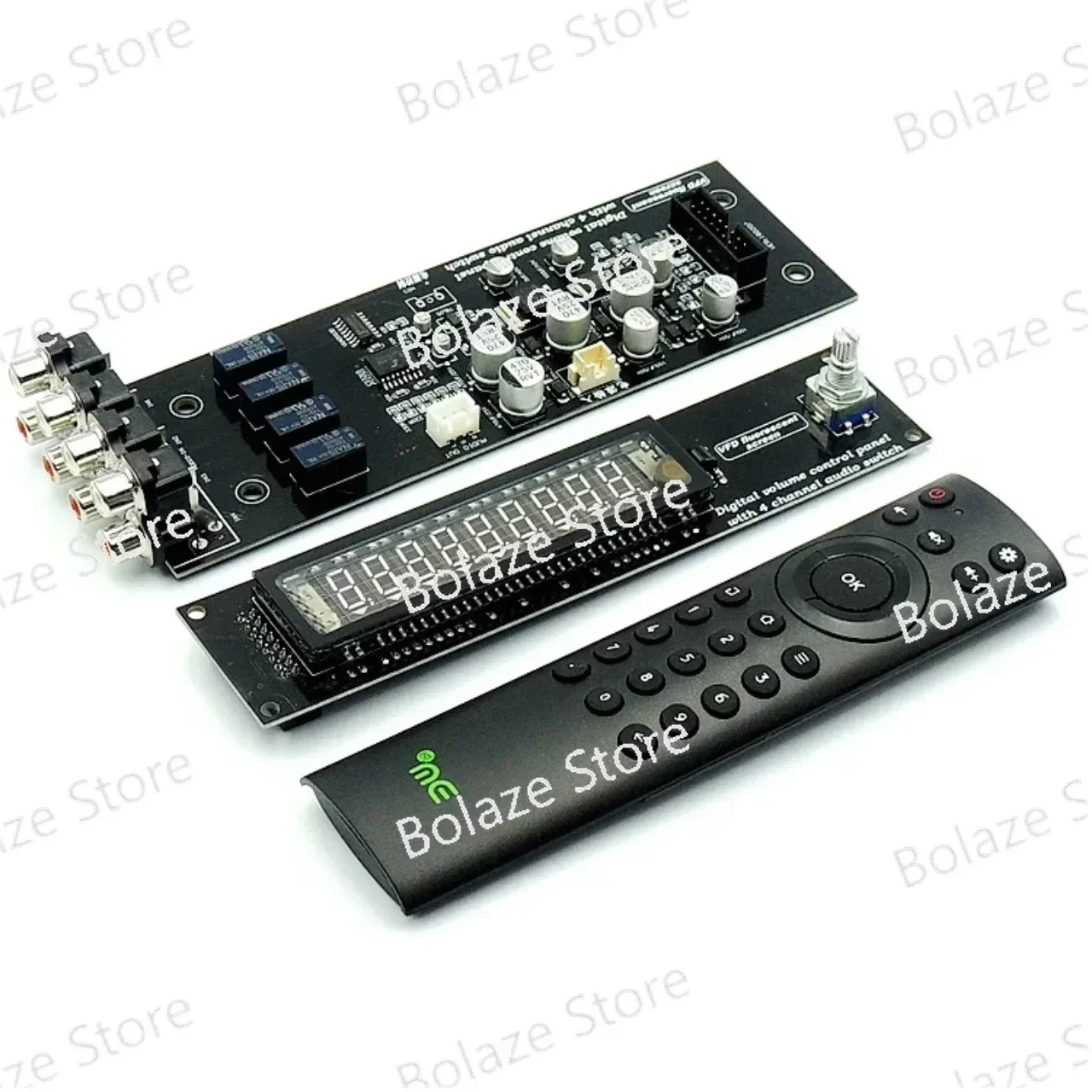 Preamplifier board 4-channel audio source Switch board VFD display Volume controller Remote control Volume board HIFI heating