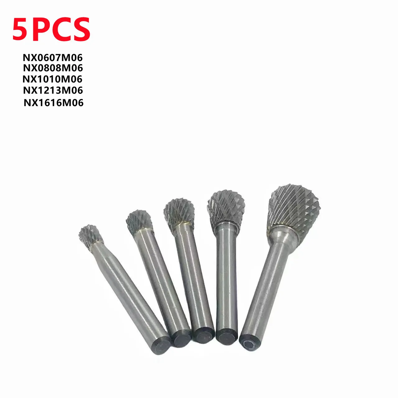 

5pc NX - type hard alloy fried dough Twists drill bit metal grinder burr sleeve Dremel rotary tool double blade