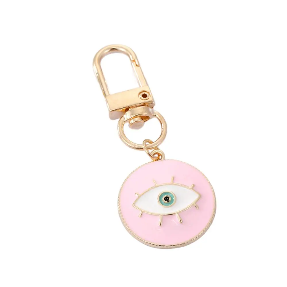

Fashion Lucky Turkish Evil Eye Keychain Retro Round Enamel Pendant Blue Eye Keyring Key Holder Metal Lucky Eye Pendant Bag Charm