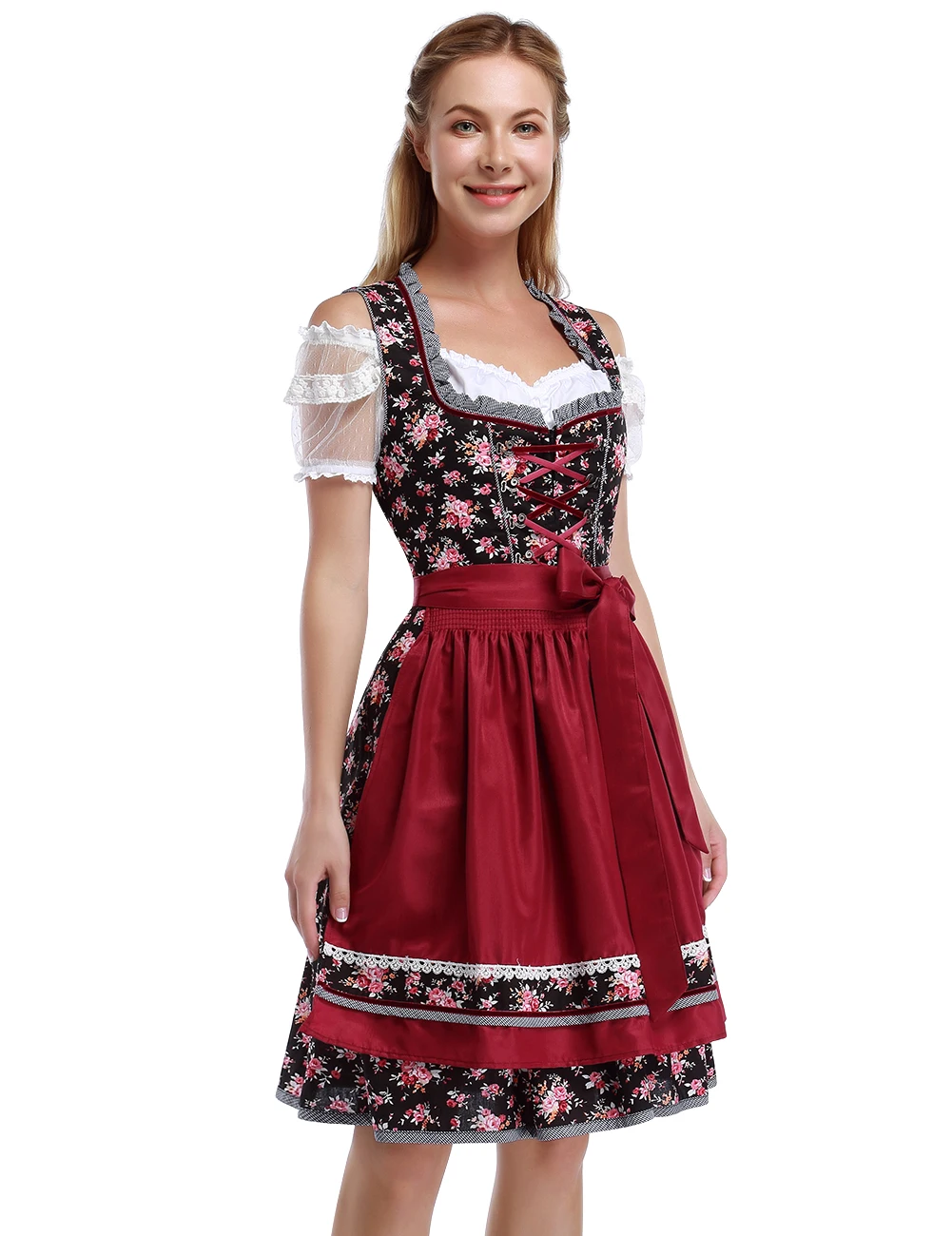 Traditional Women's German Dirndl Dress Oktoberfest Costume Dresses for Bavarian Oktoberfest Festival 2024 Halloween Cosplay Fan