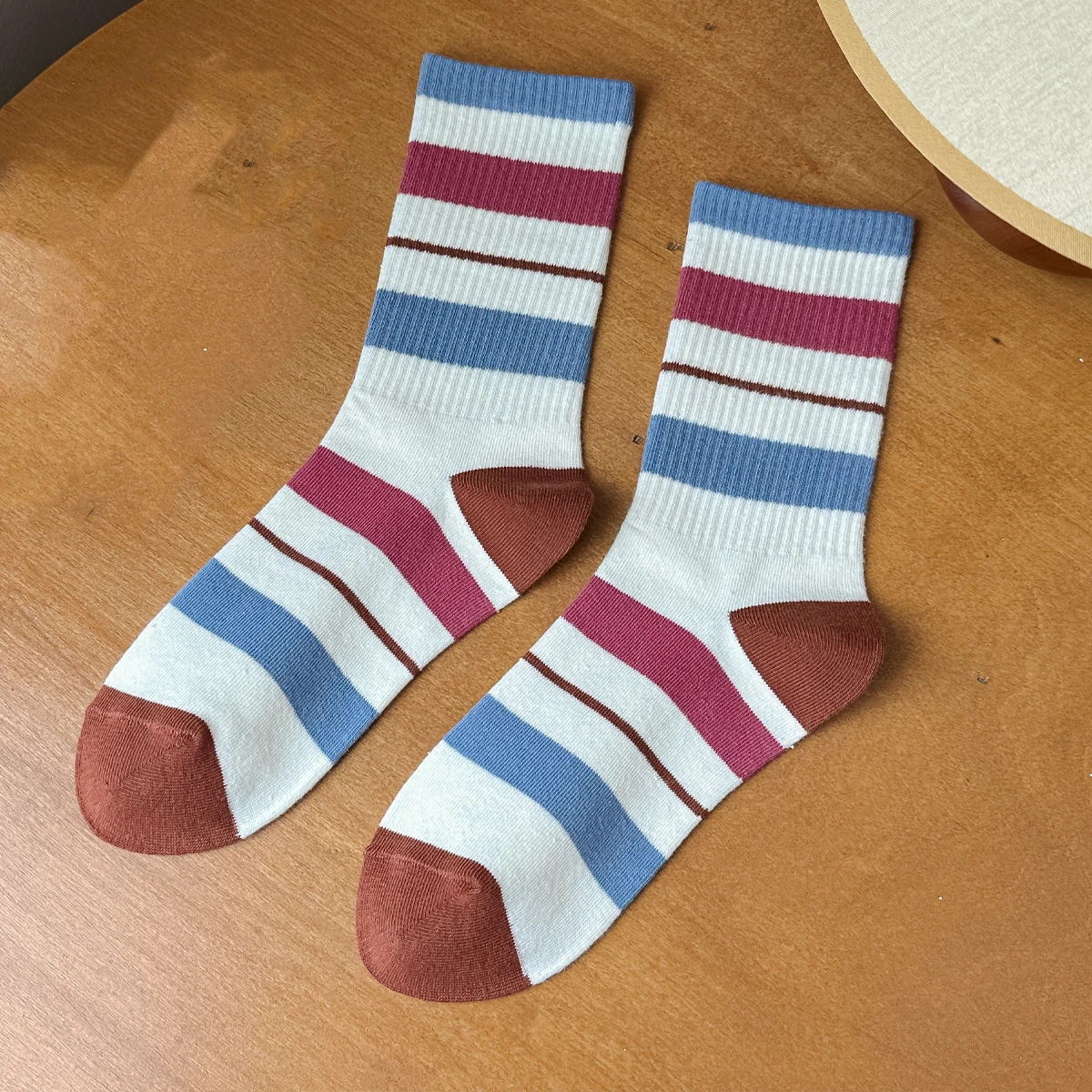 

Striped Jacquard Pattern Big Size Home Adult Socks Novelty Cartoon Ankle Socks Lovers Sand Beach Short Socks Workout Streetwear