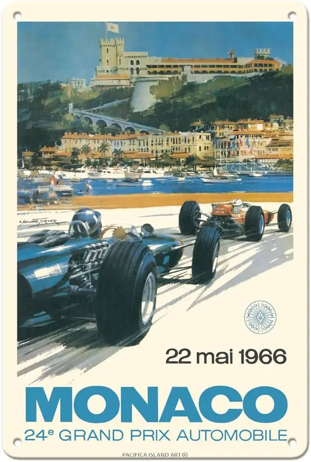 Pacifica Island Art 24th Monaco Car Racing Grand Prix - Circuit de Monaco Monte Carlo - Vintage Car Racing Poster by Michael Tur