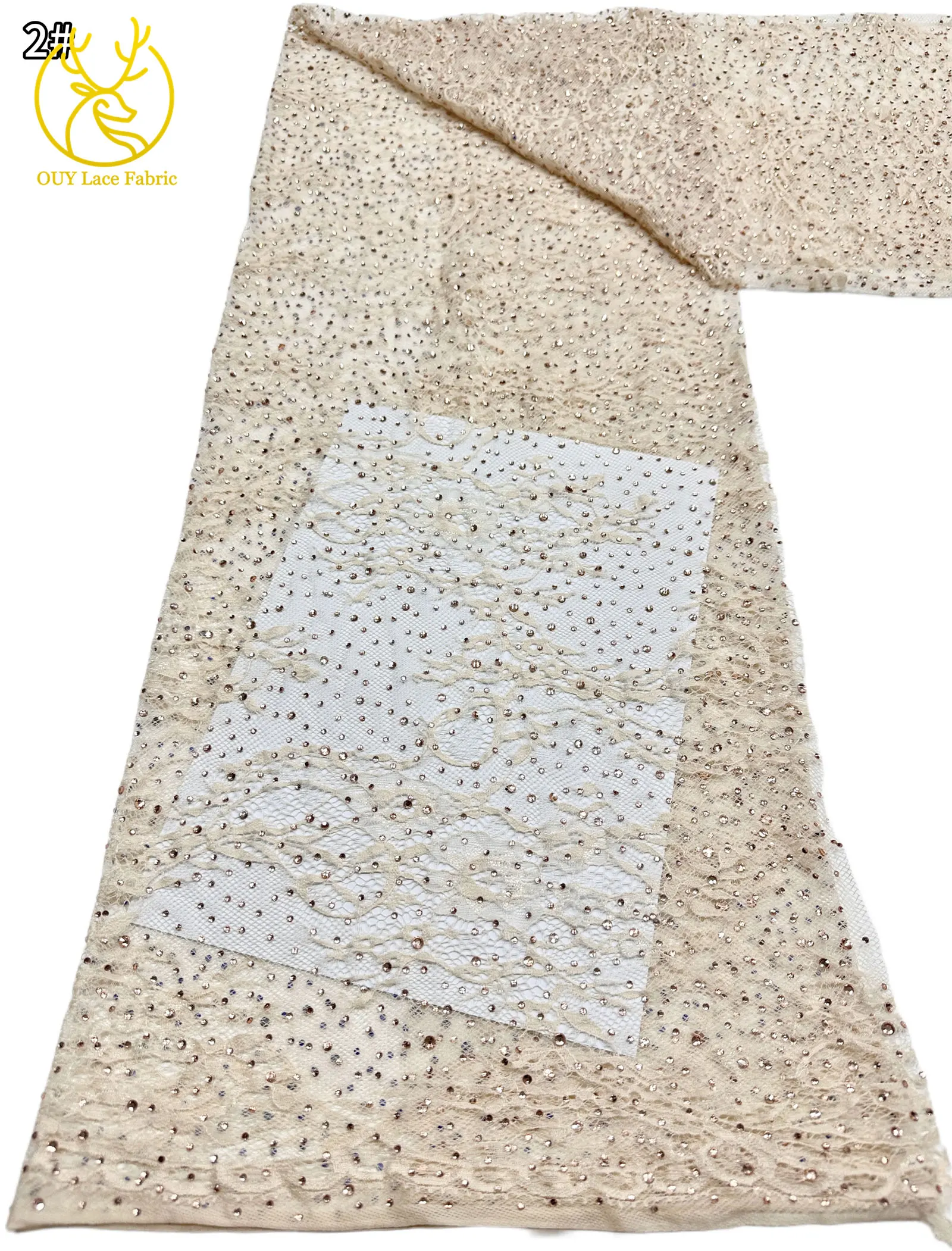 5 Yards französische Stickerei-Tüll-Diamantspitze, nigerianische afrikanische Pailletten-Perlen-Spitze für Damen, Partykleid, Hochzeitskleid, Nähen – Detail 13