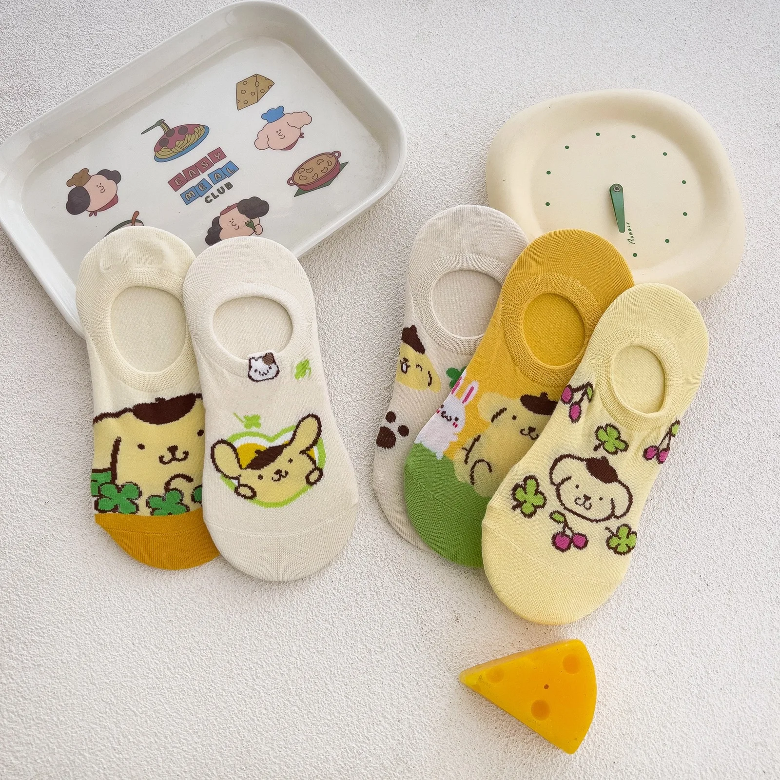 جوارب كورية على طراز أربعة مواسم - جوارب غير مرئية برسوم كرتونية 200N مع مقدمة ضحلة ومادة سيليكون مضادة للانزلاق - قطن نسائي #6